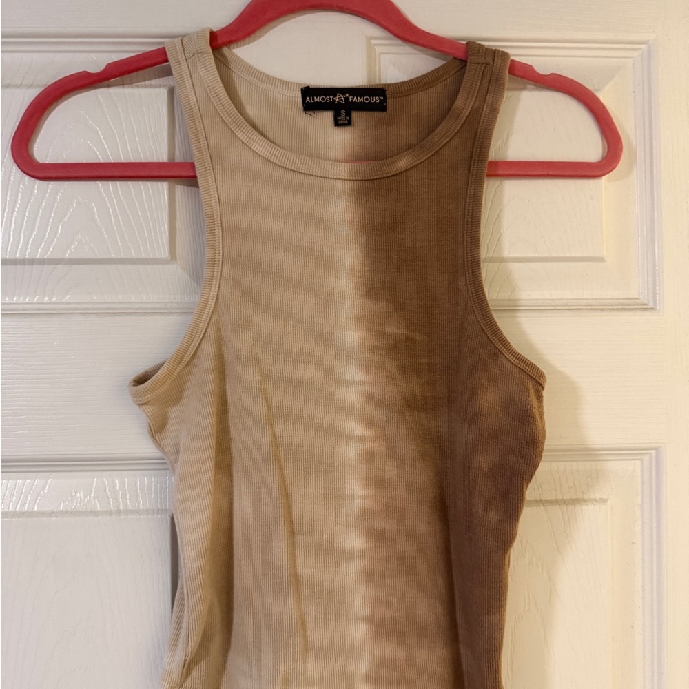 Almost Famous Beige and Brown Tank Top